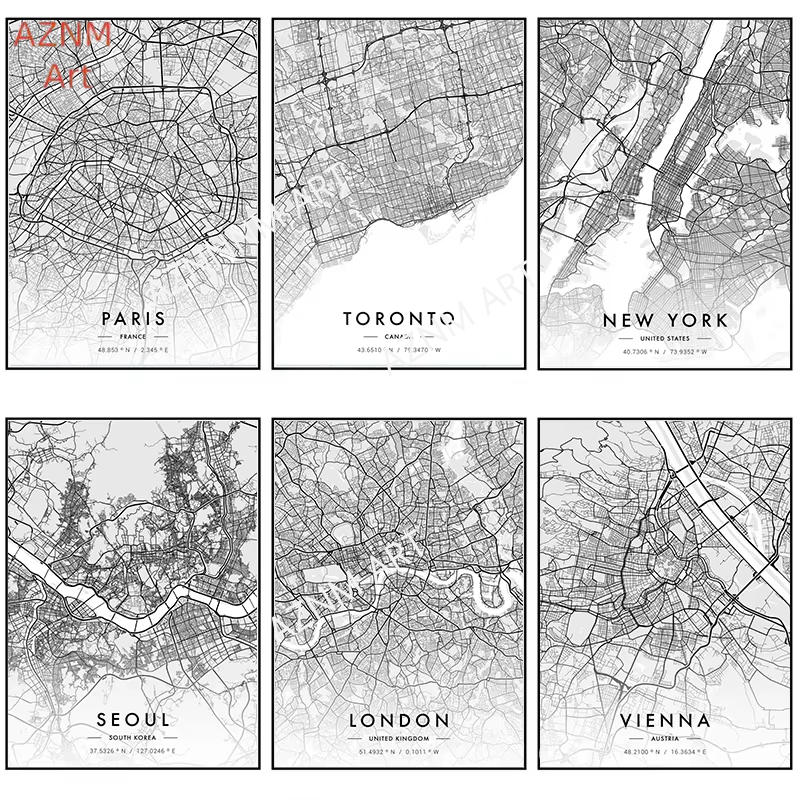 Photography Mapped - City Map Artwork Poster Paris New