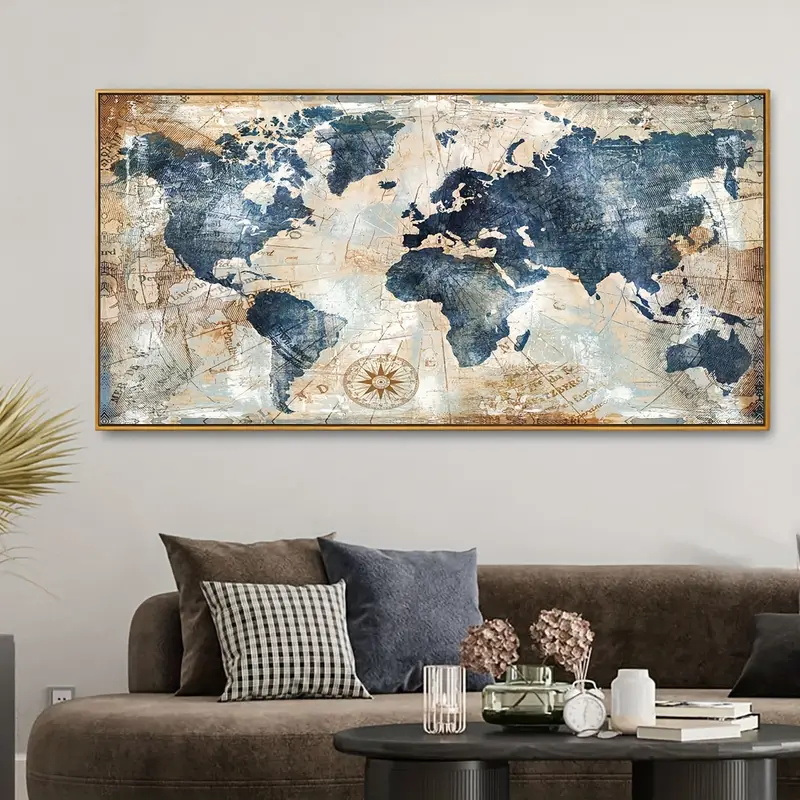 Photography Mapped - 1pc Canvas Poster Vintage Art World