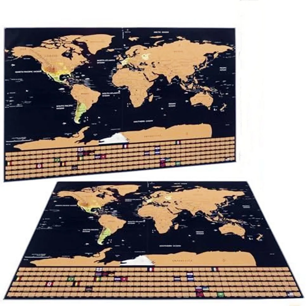 Photography Mapped - New Deluxe Travel Scratch World-Map Wall