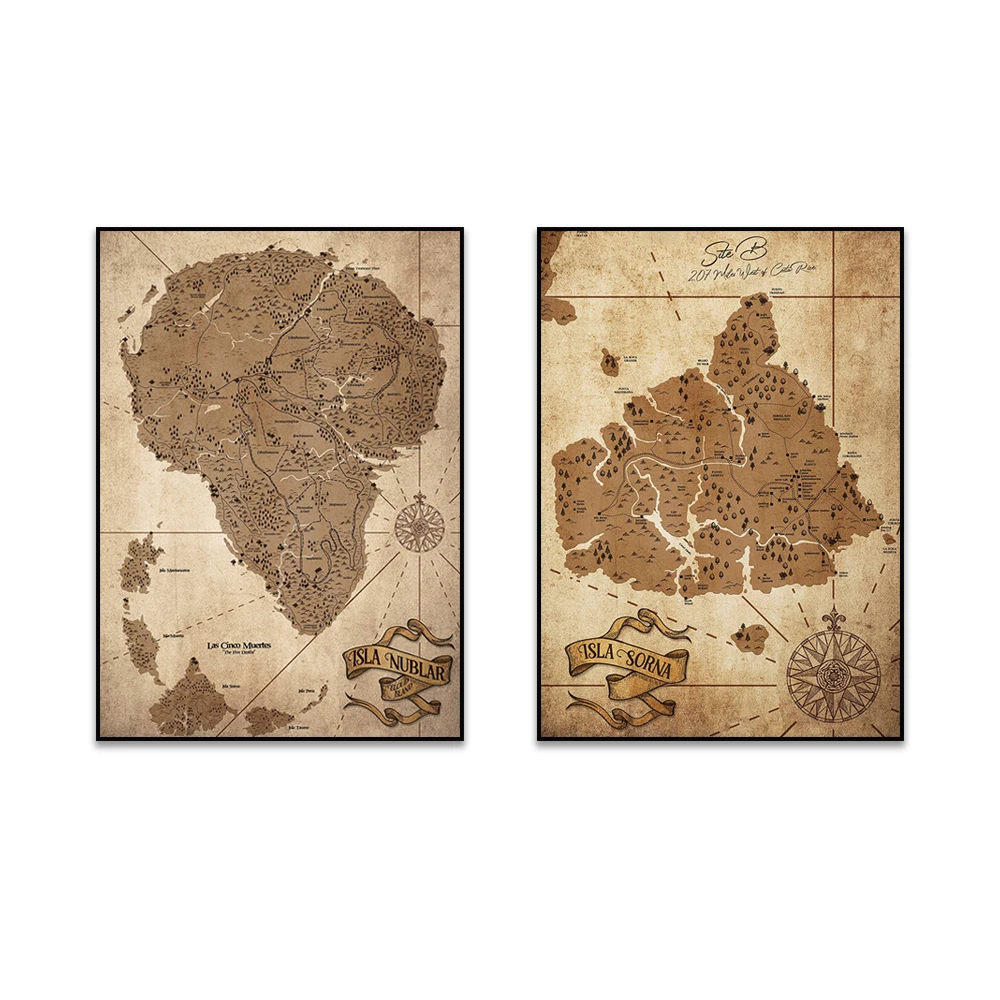 Photography Mapped - (2D canvas painting) Jurassic Park Map