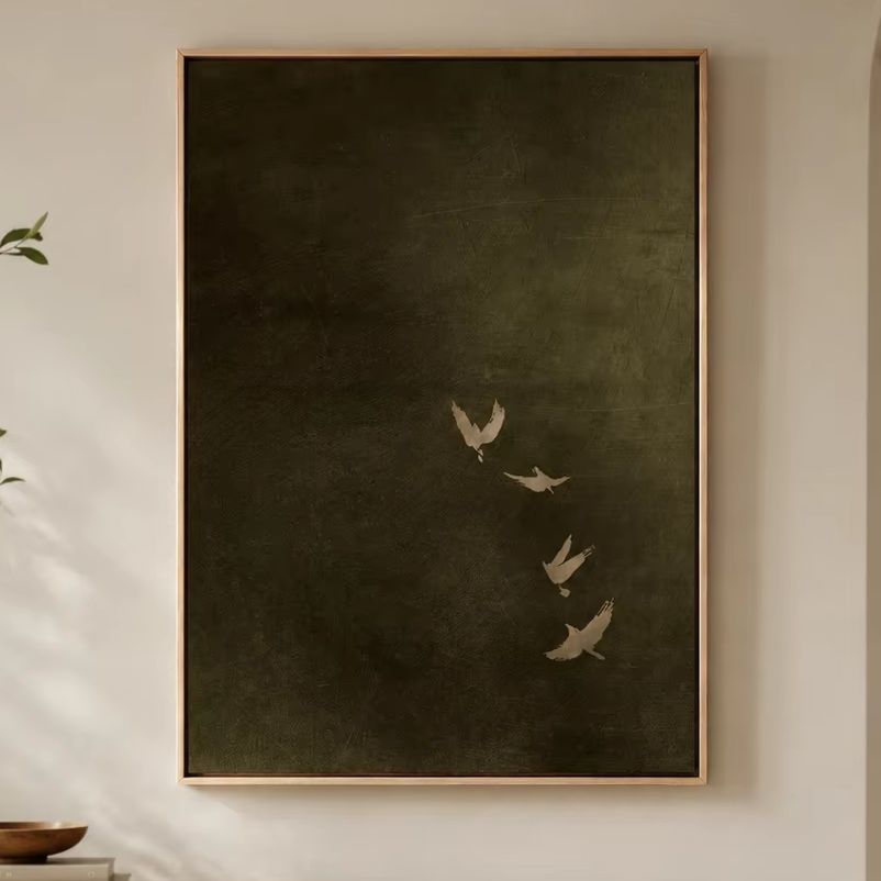 Olive Green Bird Canvas Art, D - Photography Night review and price