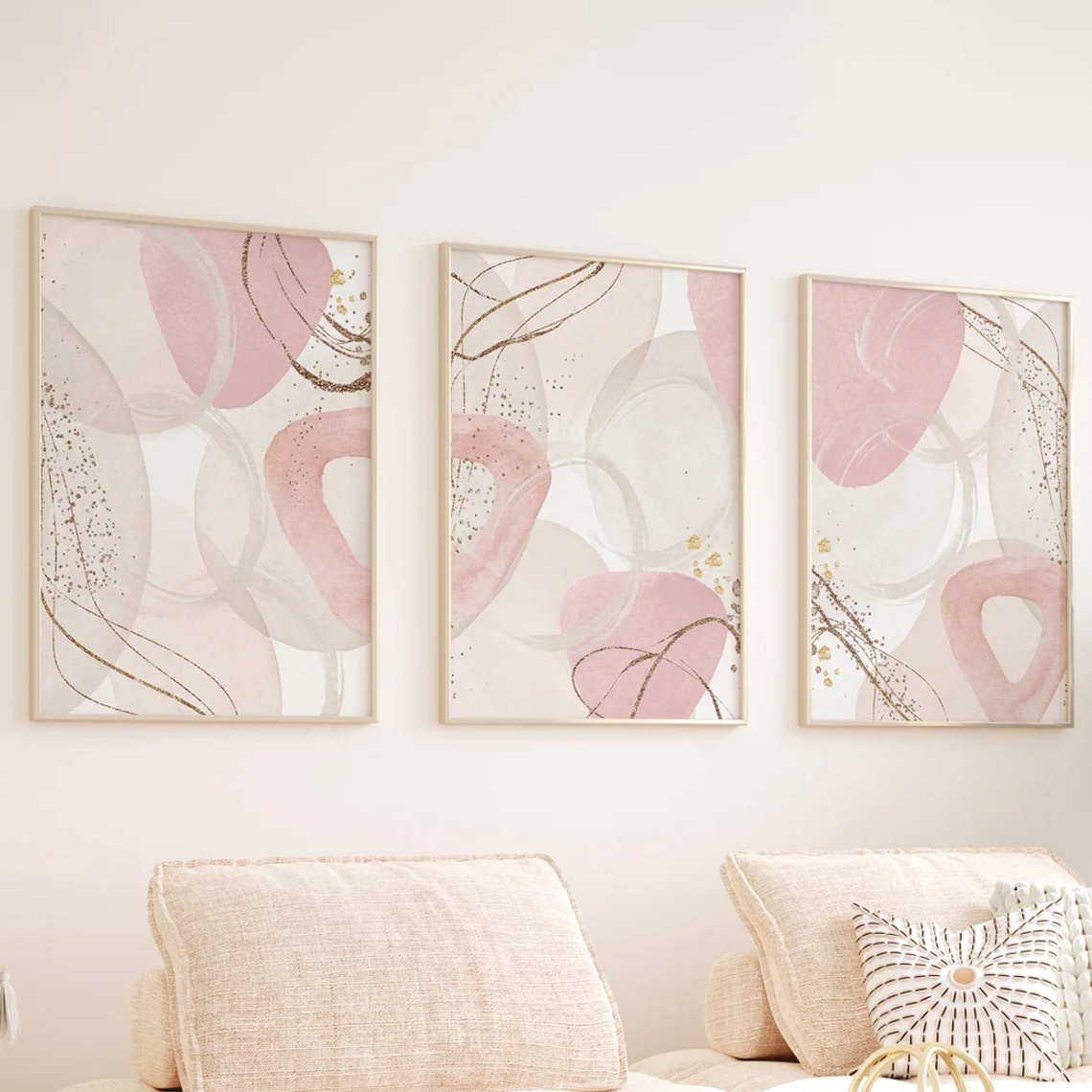 3pcs Set Wall Art Pink Canvas  - Photography Kit review and price