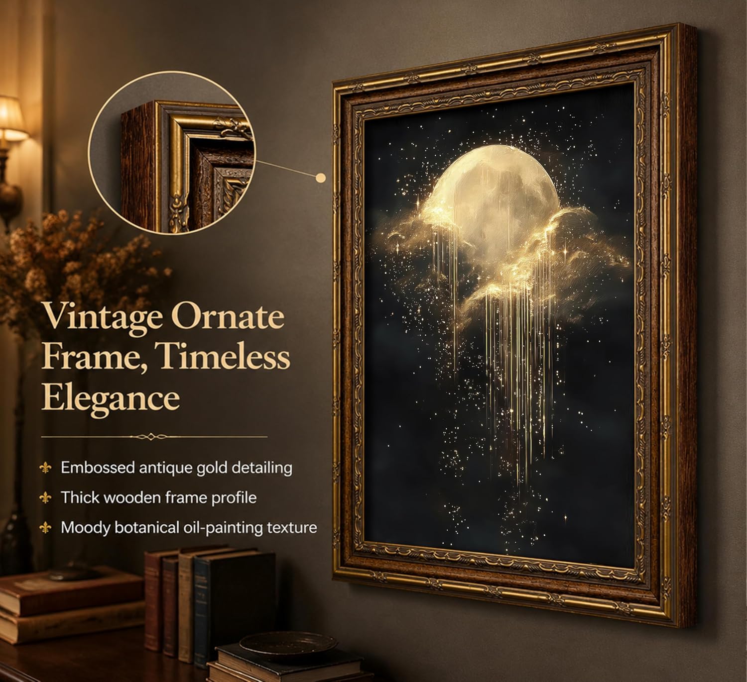 Antique Framed Celestial Canva - Photography Night review and price