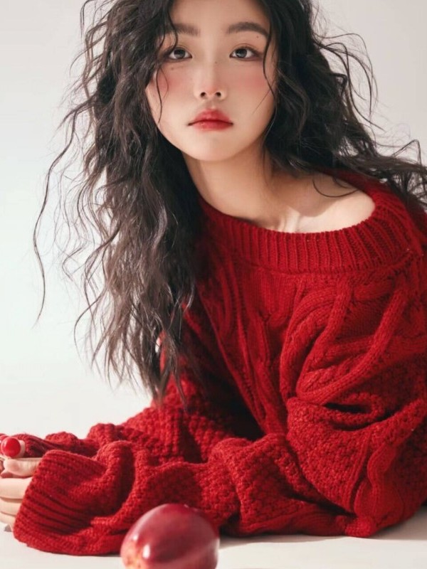 Red Sweater Girl Studio Art Ph - Photography Online review and price