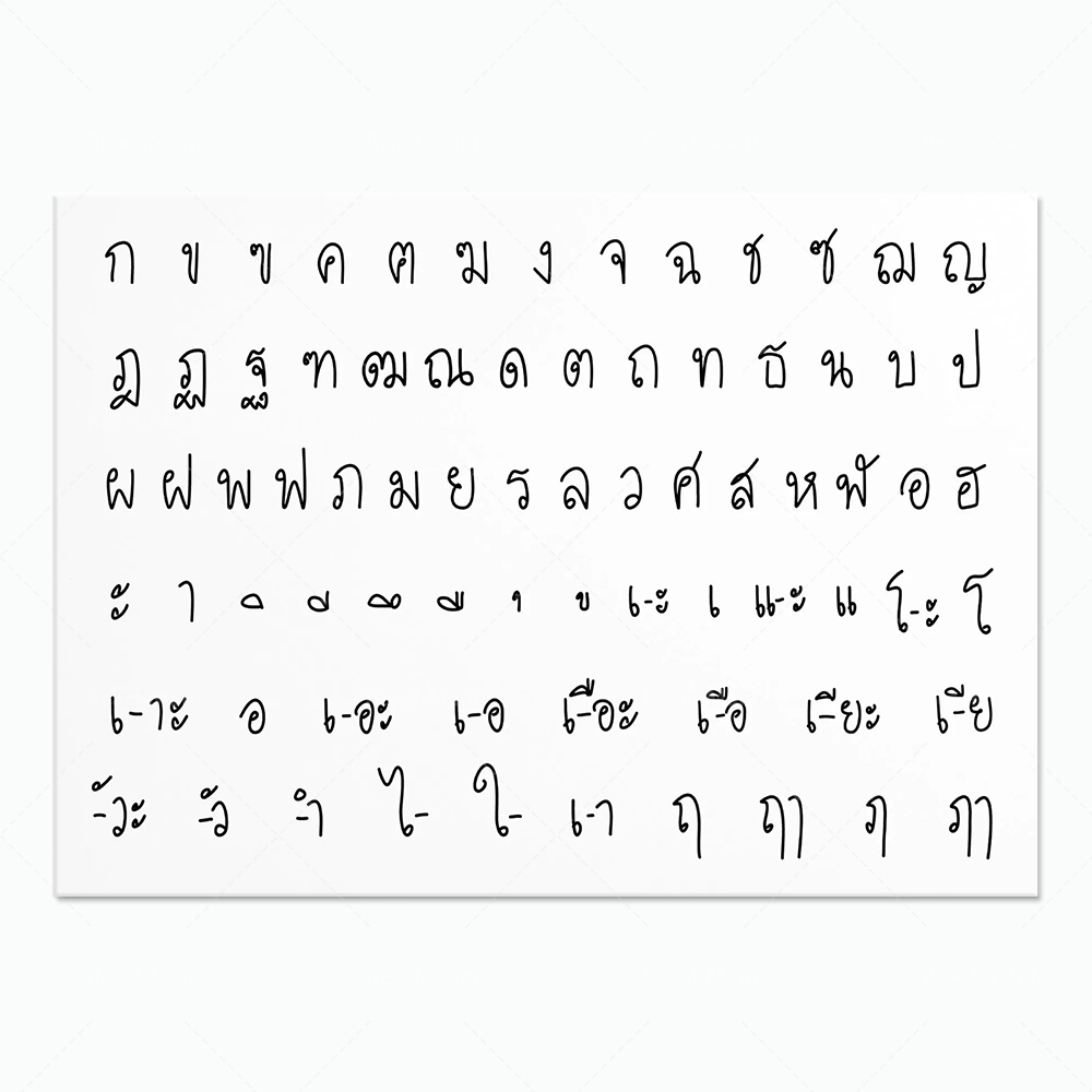 Thai alphabet poster, Thai con - Photography Font review and price